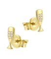 Champagne Sparkle Silver Stud Earring STS-6939